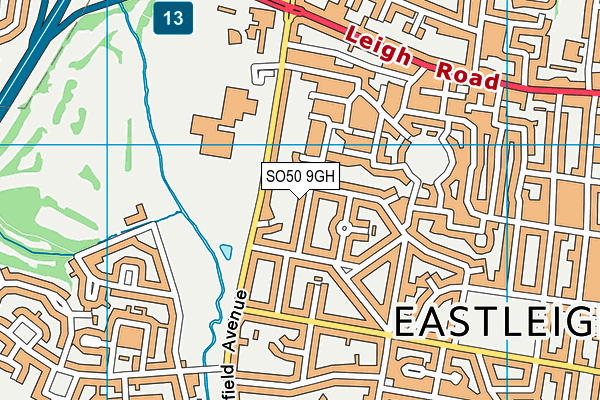 SO50 9GH map - OS VectorMap District (Ordnance Survey)