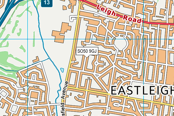 SO50 9GJ map - OS VectorMap District (Ordnance Survey)
