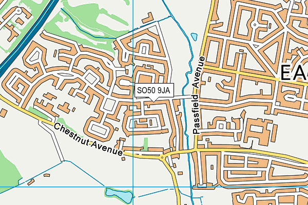 SO50 9JA map - OS VectorMap District (Ordnance Survey)