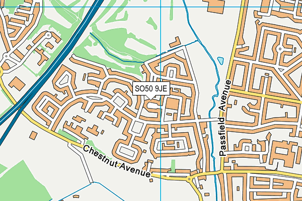 SO50 9JE map - OS VectorMap District (Ordnance Survey)