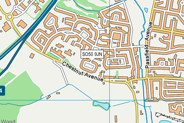 SO50 9JN map - OS VectorMap District (Ordnance Survey)