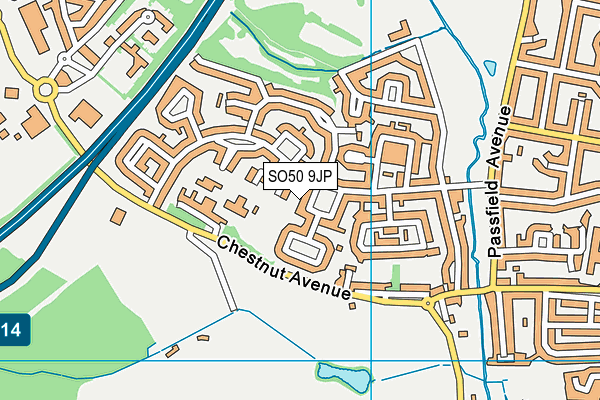 SO50 9JP map - OS VectorMap District (Ordnance Survey)