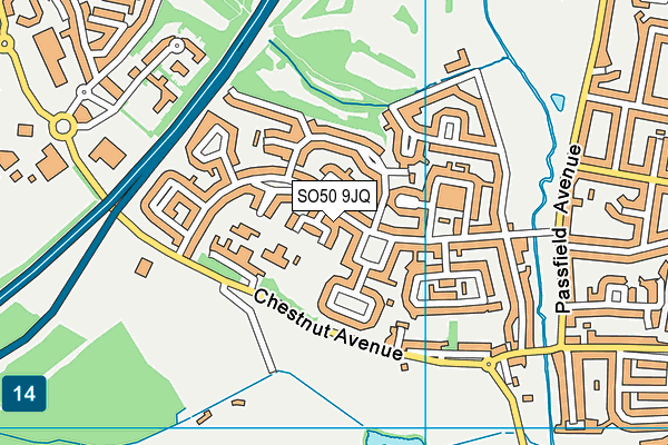 SO50 9JQ map - OS VectorMap District (Ordnance Survey)