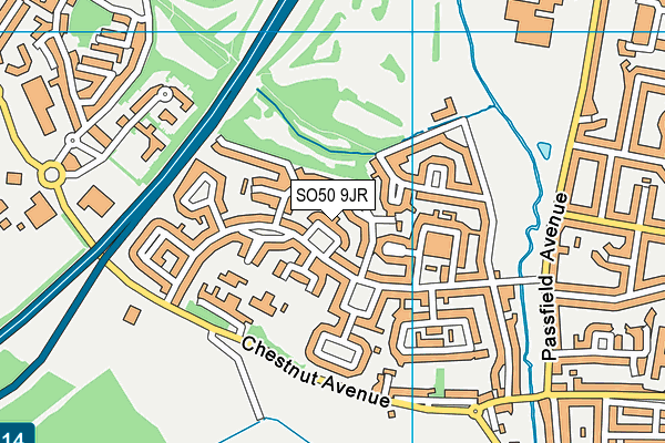 SO50 9JR map - OS VectorMap District (Ordnance Survey)