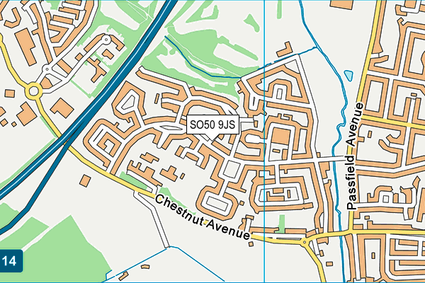 SO50 9JS map - OS VectorMap District (Ordnance Survey)