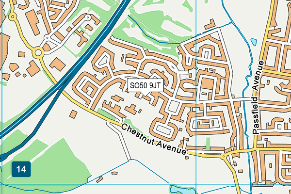 SO50 9JT map - OS VectorMap District (Ordnance Survey)