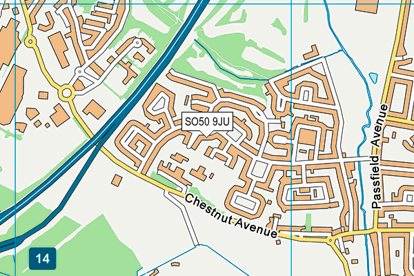 SO50 9JU map - OS VectorMap District (Ordnance Survey)