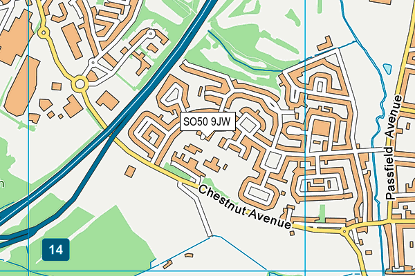 SO50 9JW map - OS VectorMap District (Ordnance Survey)