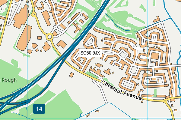 SO50 9JX map - OS VectorMap District (Ordnance Survey)