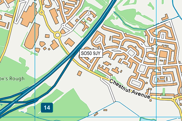 SO50 9JY map - OS VectorMap District (Ordnance Survey)