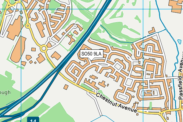 SO50 9LA map - OS VectorMap District (Ordnance Survey)