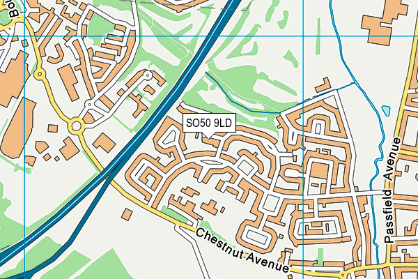 SO50 9LD map - OS VectorMap District (Ordnance Survey)