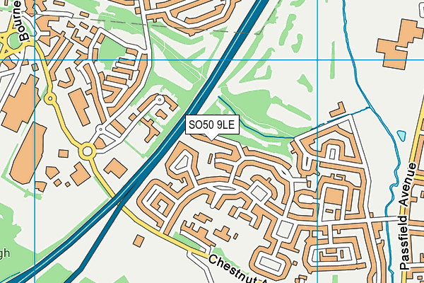 SO50 9LE map - OS VectorMap District (Ordnance Survey)