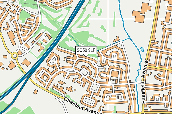 SO50 9LF map - OS VectorMap District (Ordnance Survey)