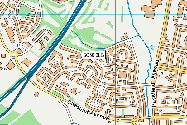 SO50 9LG map - OS VectorMap District (Ordnance Survey)