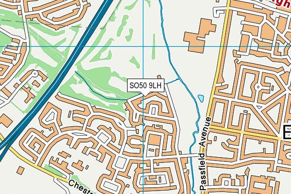 SO50 9LH map - OS VectorMap District (Ordnance Survey)