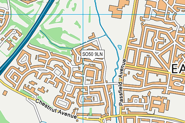 SO50 9LN map - OS VectorMap District (Ordnance Survey)