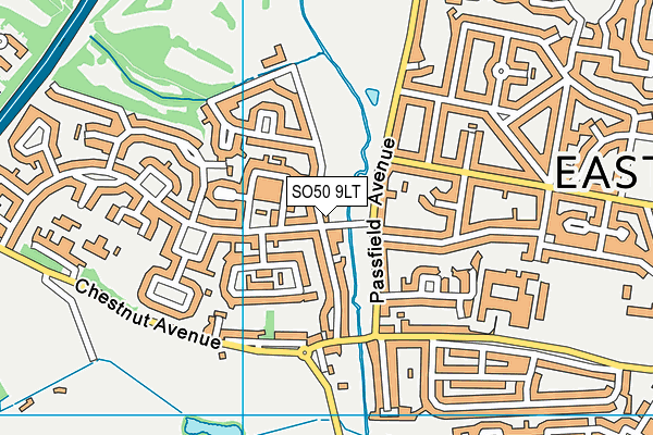 SO50 9LT map - OS VectorMap District (Ordnance Survey)