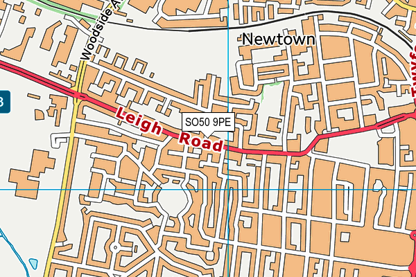 SO50 9PE map - OS VectorMap District (Ordnance Survey)