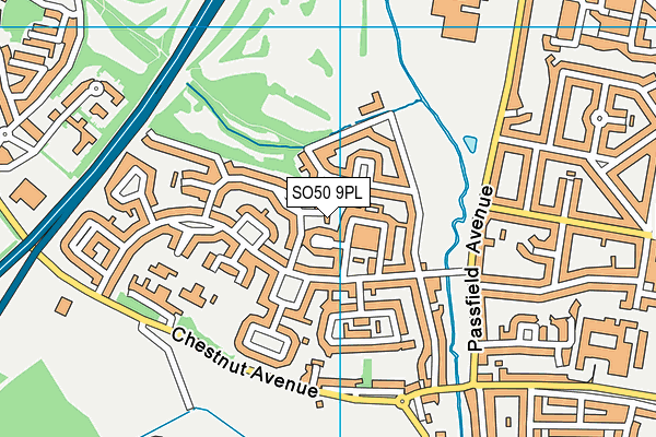 SO50 9PL map - OS VectorMap District (Ordnance Survey)