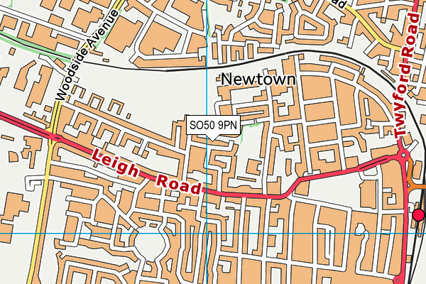 SO50 9PN map - OS VectorMap District (Ordnance Survey)