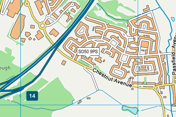 SO50 9PS map - OS VectorMap District (Ordnance Survey)