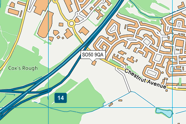 SO50 9QA map - OS VectorMap District (Ordnance Survey)