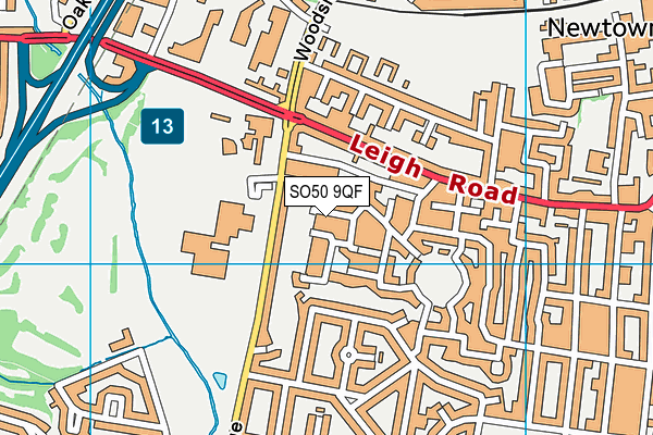 SO50 9QF map - OS VectorMap District (Ordnance Survey)