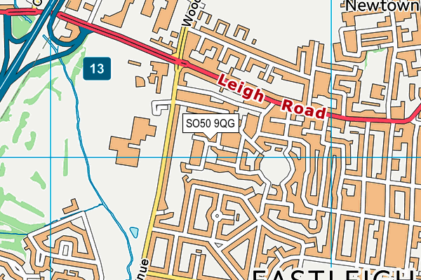 SO50 9QG map - OS VectorMap District (Ordnance Survey)
