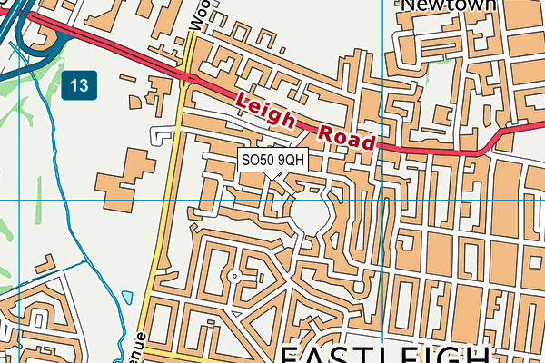 SO50 9QH map - OS VectorMap District (Ordnance Survey)