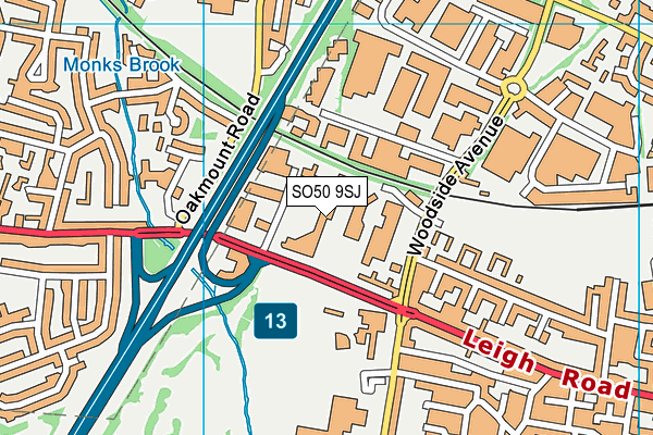 SO50 9SJ map - OS VectorMap District (Ordnance Survey)