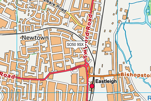 SO50 9SX map - OS VectorMap District (Ordnance Survey)