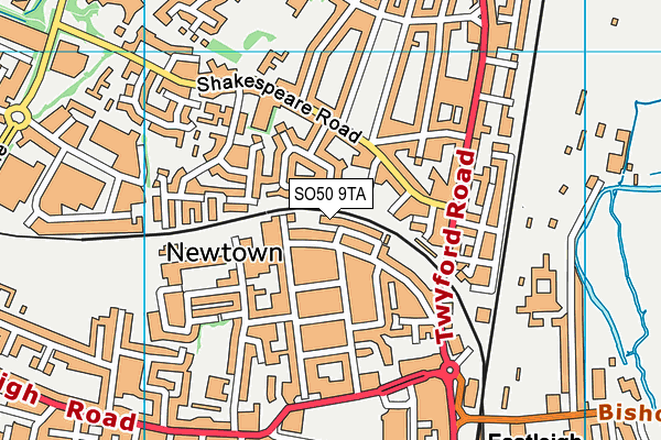 SO50 9TA map - OS VectorMap District (Ordnance Survey)