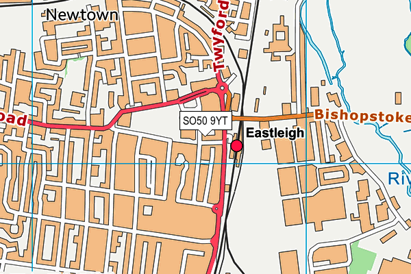 SO50 9YT map - OS VectorMap District (Ordnance Survey)