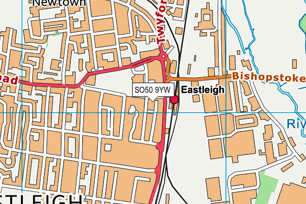 SO50 9YW map - OS VectorMap District (Ordnance Survey)