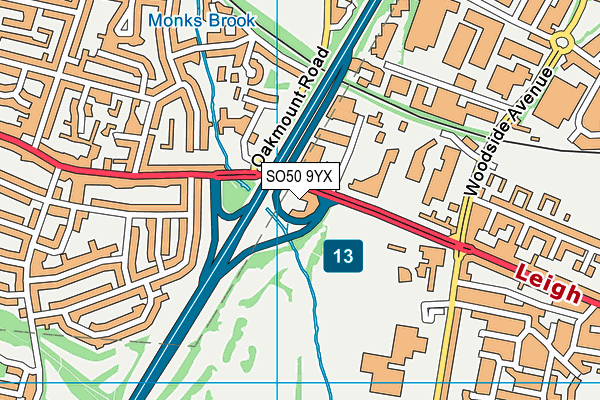 SO50 9YX map - OS VectorMap District (Ordnance Survey)