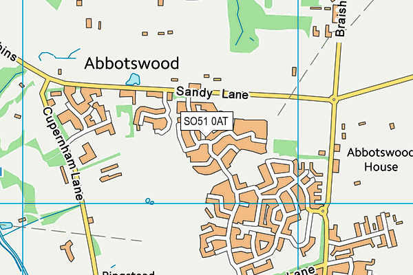 SO51 0AT map - OS VectorMap District (Ordnance Survey)