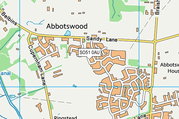 SO51 0AU map - OS VectorMap District (Ordnance Survey)