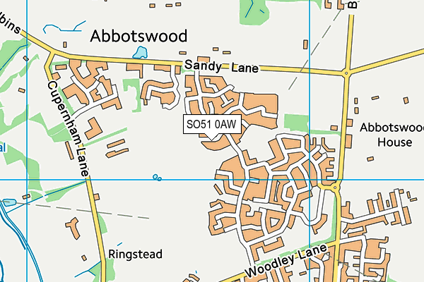 SO51 0AW map - OS VectorMap District (Ordnance Survey)