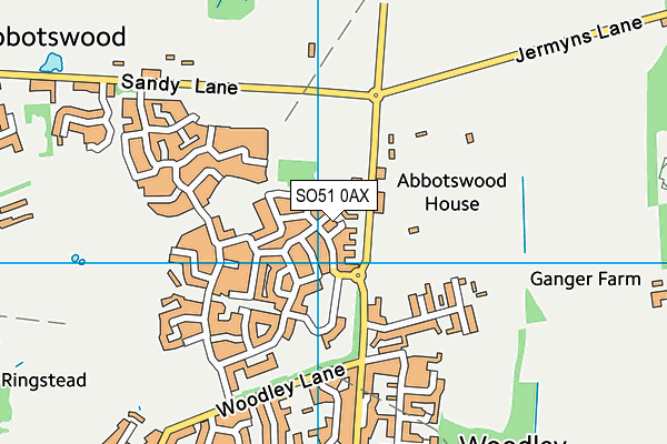 SO51 0AX map - OS VectorMap District (Ordnance Survey)