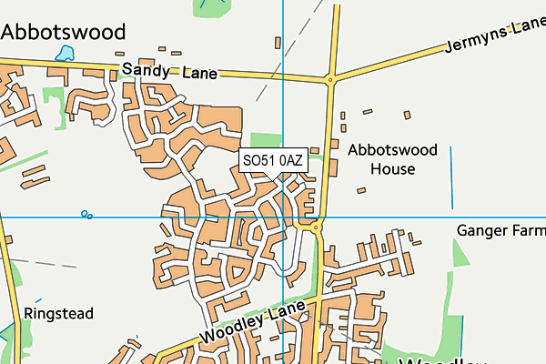 SO51 0AZ map - OS VectorMap District (Ordnance Survey)