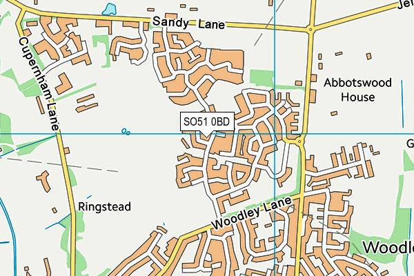 SO51 0BD map - OS VectorMap District (Ordnance Survey)