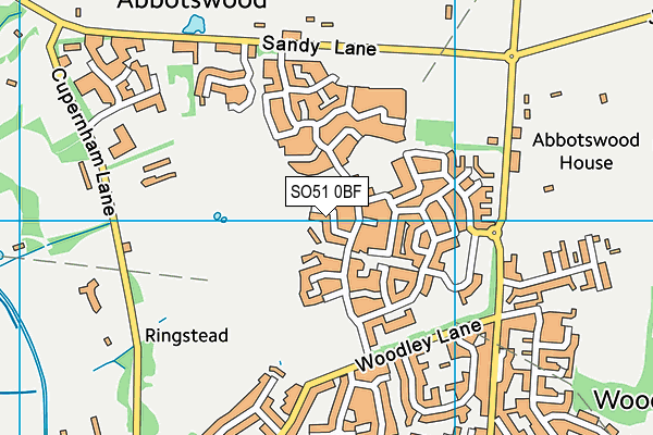 SO51 0BF map - OS VectorMap District (Ordnance Survey)