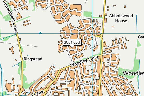 SO51 0BG map - OS VectorMap District (Ordnance Survey)