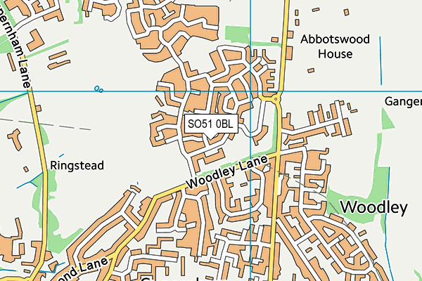 SO51 0BL map - OS VectorMap District (Ordnance Survey)