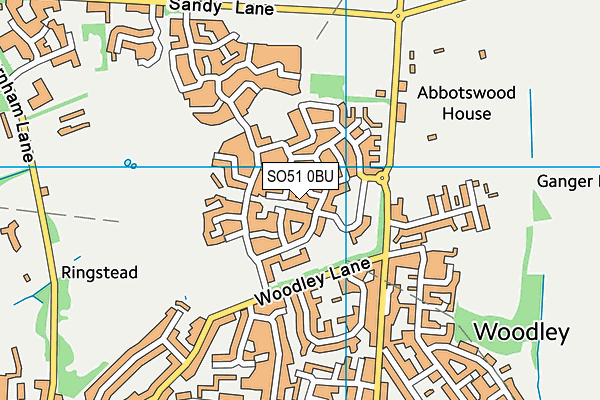 SO51 0BU map - OS VectorMap District (Ordnance Survey)