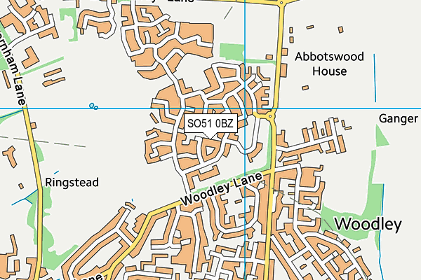 SO51 0BZ map - OS VectorMap District (Ordnance Survey)