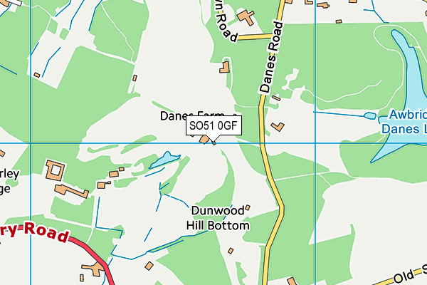 Dunwood Manor Golf Club (Closed) map (SO51 0GF) - OS VectorMap District (Ordnance Survey)