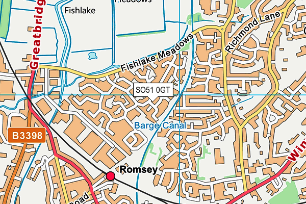 SO51 0GT map - OS VectorMap District (Ordnance Survey)