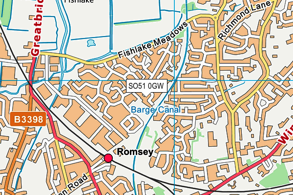 SO51 0GW map - OS VectorMap District (Ordnance Survey)
